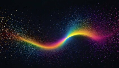 Wave of bright particles. Sound and music visualization created with generative ai	 - obrazy, fototapety, plakaty