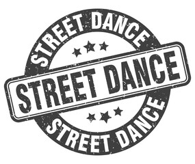 street dance stamp. street dance label. round grunge sign