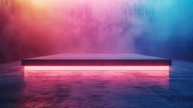 Podium background for promotional products. Studio podium for product advertising. Stage stand. Blank podium. Display platform