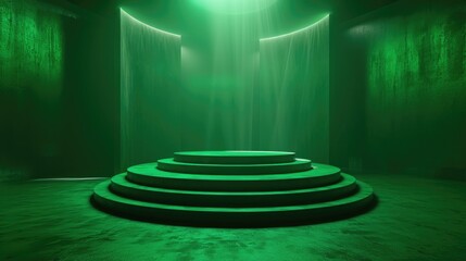 Podium background for promotional products. Studio podium for product advertising. Stage stand. Blank podium. Display platform