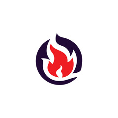 Vector fire logo design illustration and fire symbol