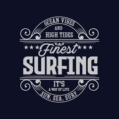 finest surfing t shirt /vintage t shirt design