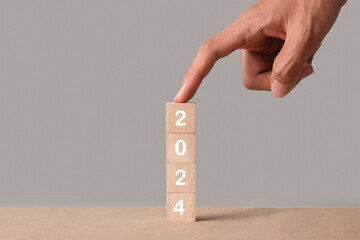 wooden cube, box, square,2024 calendar,activity, business,strategy, future,vision,human resources,...