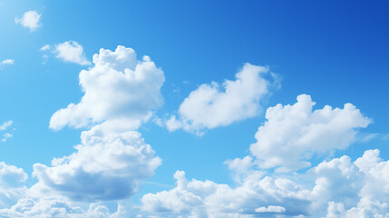 Naklejka na ściany i meble Blue clear sky few clouds background resource atmosphere