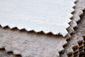 Close up view, Sample texture guideline of polyester fabric high resolution for use in textile,...