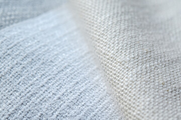 Close up view, Sample texture guideline of polyester fabric high resolution for use in textile, furniture, and home interior industries.