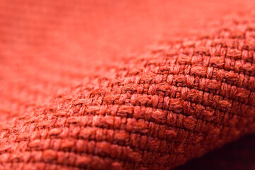 Close up view, Sample texture guideline of polyester fabric high resolution for use in textile, furniture, and home interior industries.