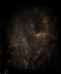 Dark brown grunge scratched background, distressed texture, old film effect - 714157370