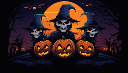 Fototapeta premium Halloween scary vibes background