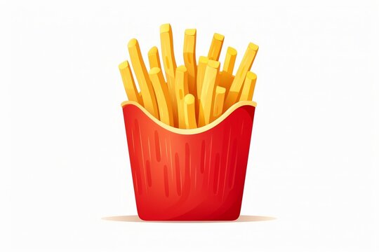 French fries illustration icon on white background