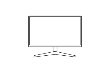 Modern computer Monitor design and line art in vector illustration

