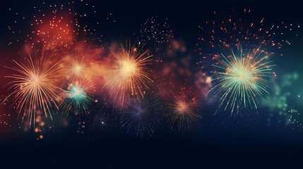 Fototapeta premium Beautiful creative holiday background with fireworks and sparkles