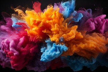 Abstract Colorful Burst Smoke Background Image Generated By AI
