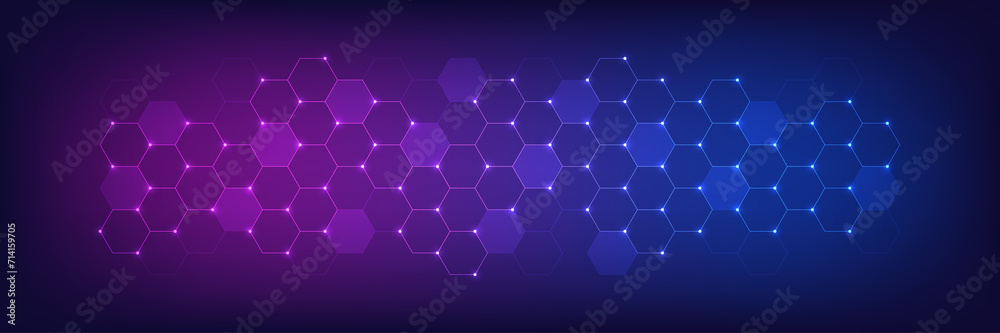 Poster hexagons pattern. geometric abstract background with simple hexagonal elements. creative idea for me