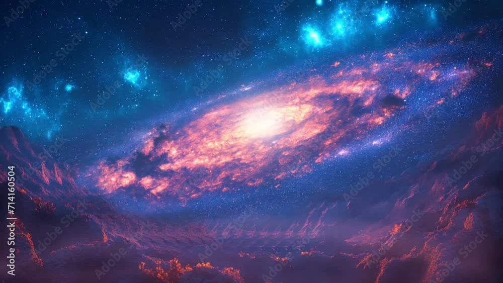 Wall mural spiral nebula space towards bright light loop animation footage video background