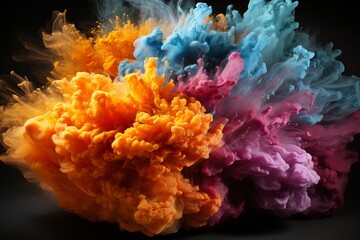Abstract Colorful Burst Smoke Background Image Generated By AI