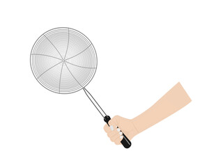 Colander on a white background.