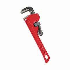 Pipe Wrench illustration Isolated on white background. Illustration of Steel pipe wrenches. Pipe wrench illustration.