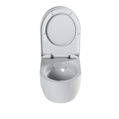 Lavatory pan isolated on a transparent background, bidet, 3D illustration, and CG render