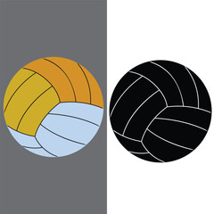 volleyball sports ball silhouette vector Design template