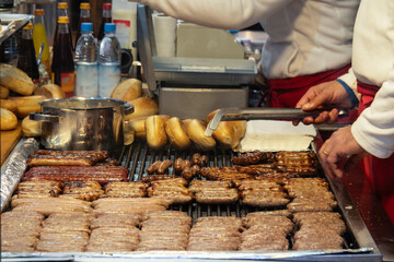 Grilled German sausage street stall