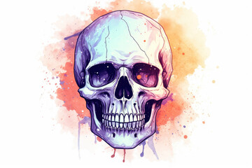 Illustration of skull covered with glow lights