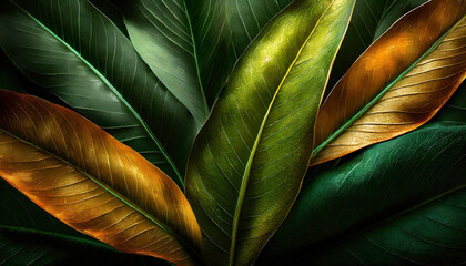 Tekstura tropikalne liscie, dekoracja, generative ai