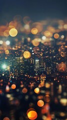 Abstract City Lights at Night with Bokeh Effect. Generative ai