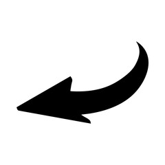 Curved arrow icon vector. Arrow pointer icon sign symbol vector. Arrow left vector icon illustration isolated on white background