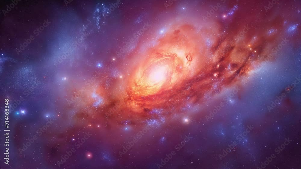 Sticker loop animation of spiral nebula space towards bright light loop animation footage video background