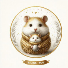 Vintage Mother's Day or Father's Day card with hamster