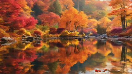 Fototapeta na wymiar a forest in autumn 