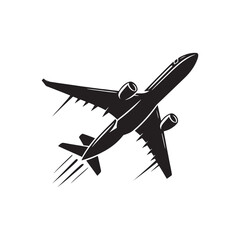 Sky-soaring beauty: Intricate airplane silhouette, a stunning portrayal of airborne artistry - airplane illustration - airplane vector
 - obrazy, fototapety, plakaty