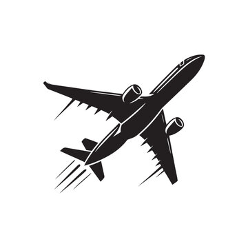 recommend clip art: Sky-soaring beauty: Intricate airplane silhouette, a stunning portrayal of airborne artistry - airplane illustration - airplane vector
