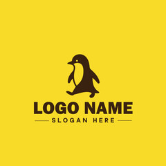 penguin logo and icon clean flat modern minimalist business and luxury brand logo design editable vector