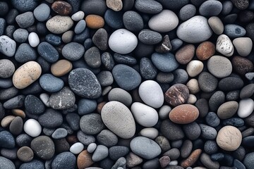 Fototapeta na wymiar Natural pebbles texture sea stones moody background