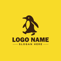 penguin logo and icon clean flat modern minimalist business and luxury brand logo design editable vector