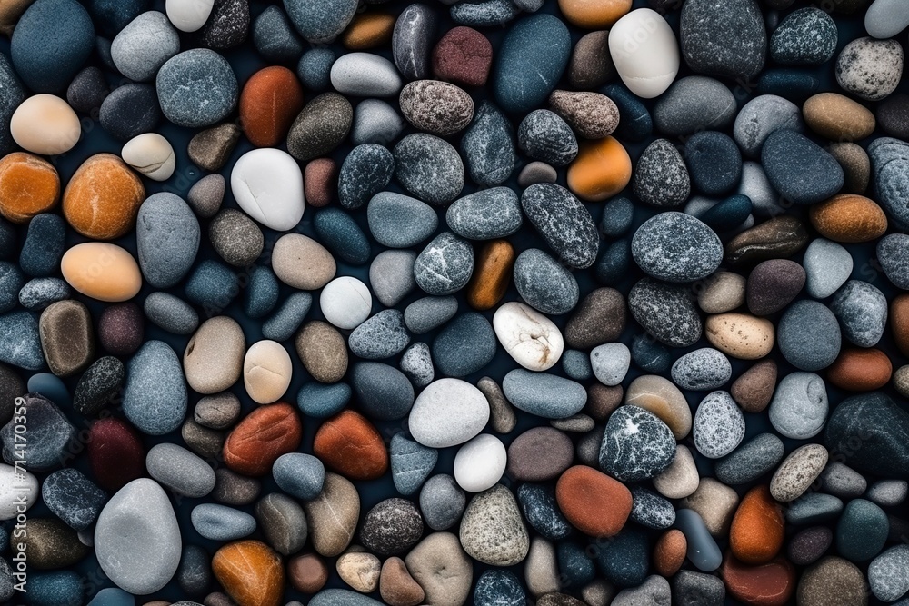 Wall mural natural pebbles texture sea stones moody background