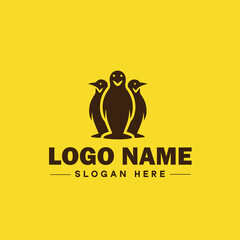 penguin logo and icon clean flat modern minimalist business and luxury brand logo design editable vector