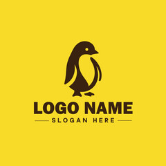 penguin logo and icon clean flat modern minimalist business and luxury brand logo design editable vector