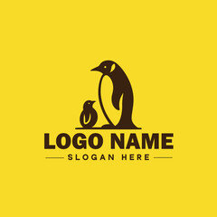 penguin logo and icon clean flat modern minimalist business and luxury brand logo design editable vector