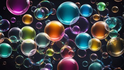 Colorful transparent round bubbles background wallpaper