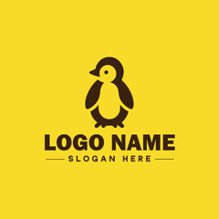 penguin logo and icon clean flat modern minimalist business and luxury brand logo design editable vector