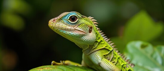Obraz premium Costa Rican lizard named after Jesus