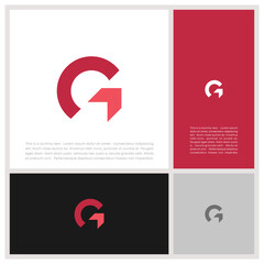 Initials G logo design. Initial Letter Logo. Innovative high tech logo template.	