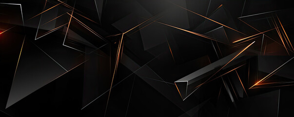 Black geometric abstract with shine lines.