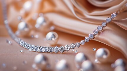 Fototapeta premium A close-up photograph of a diamond necklace