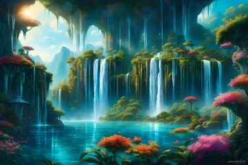 a magical fantasy world where no one is present, explore a serene underwater kingdom