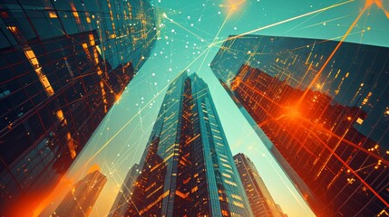 Digital Ascent: Skyscrapers Climbing the Network Horizon