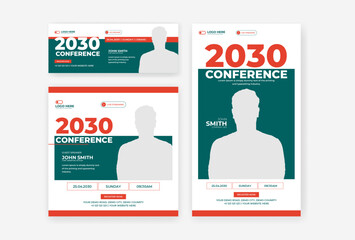 conference social media post, story, and cover design set, social media advertisement template bundle	